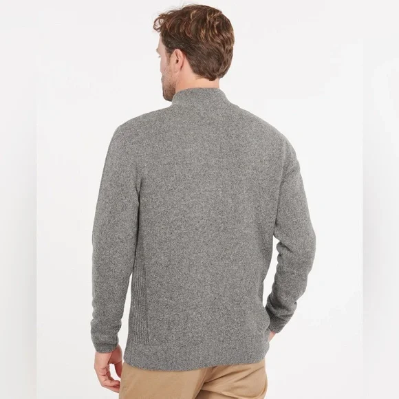 Barbour Mens Tisbury Half Quarter Zip Sweater XXL Grey Heather Wool Silk Classic